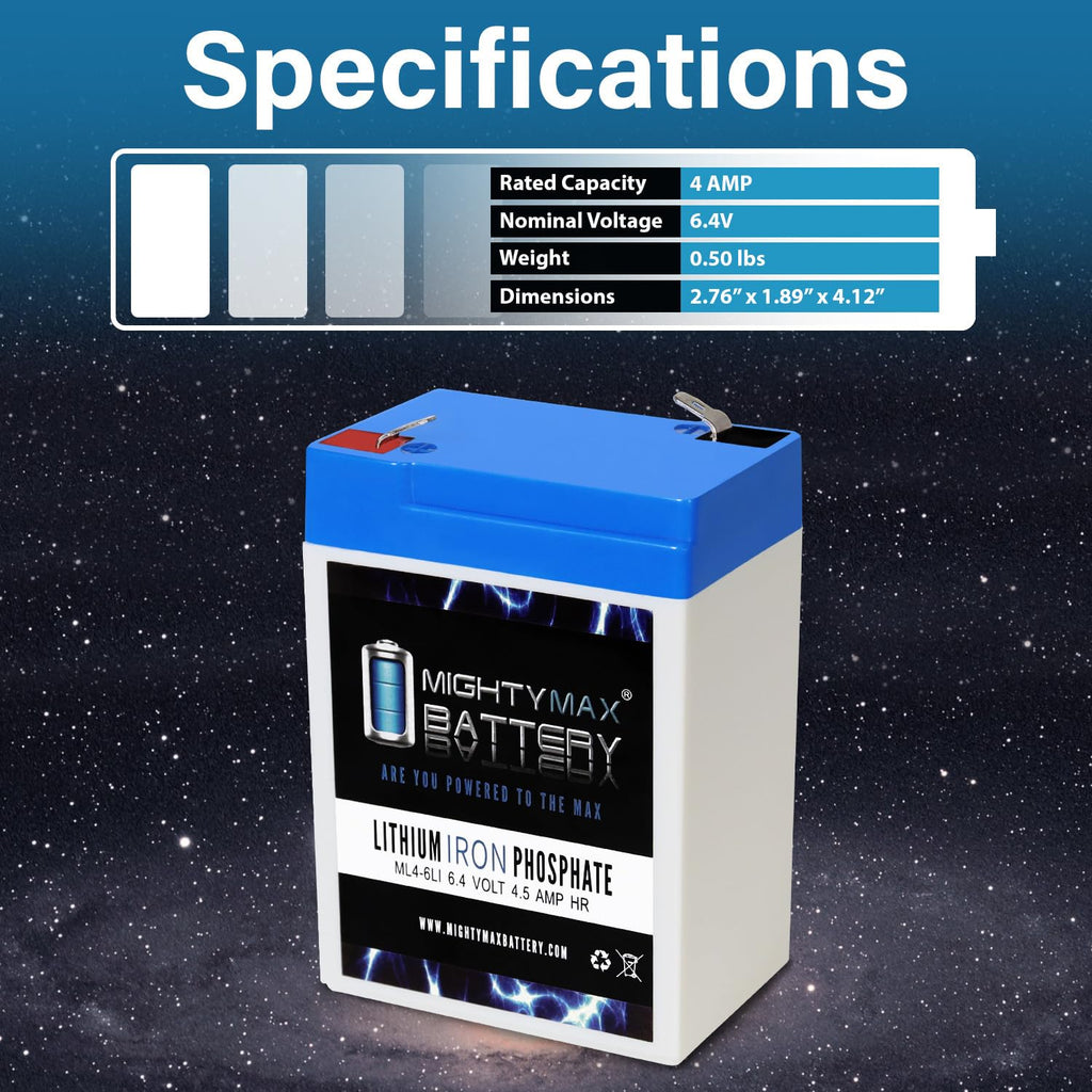 6V 4.5AH Lithium Replacement Battery L55785