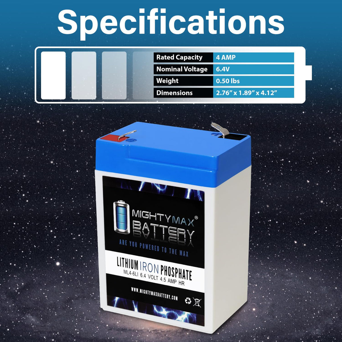 6V 4.5AH Lithium Replacement Battery L55785