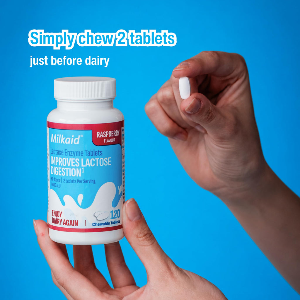 Chewable Lactase Enzyme Tablets 360 Tablets Raspberry T5454