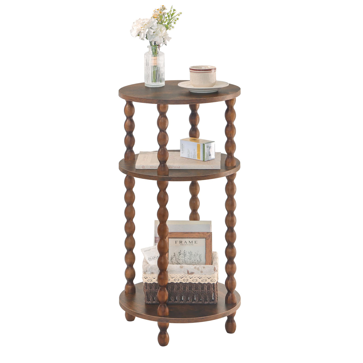 Small 3-Tier Round Side Table W12453