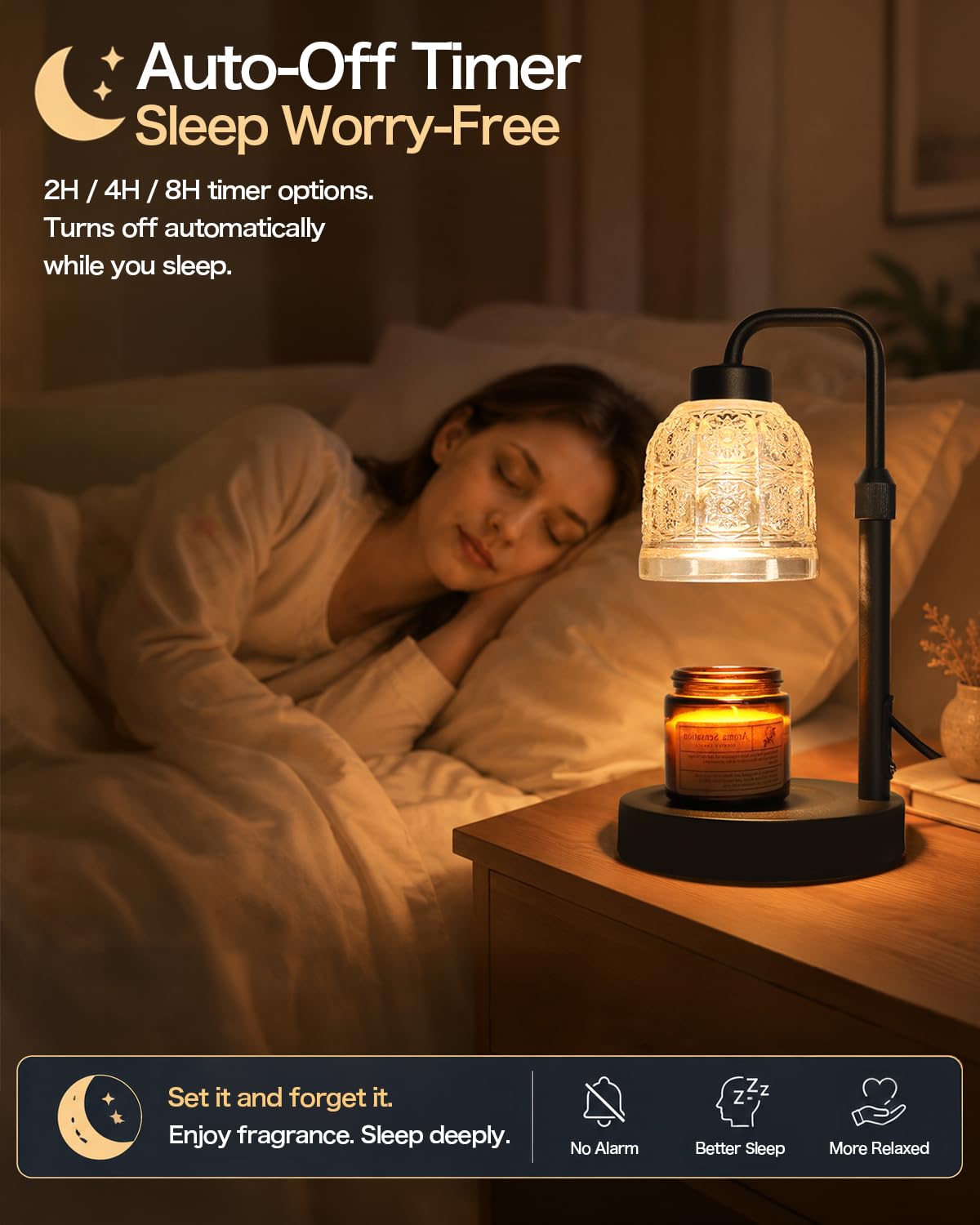 Candle Warmer Lamp with Timer, Gold E519