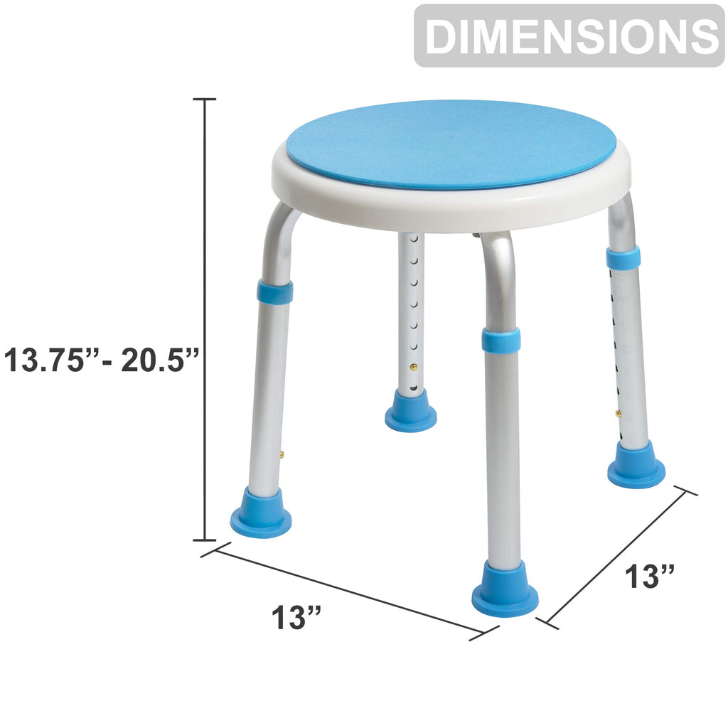 Adjustable Swivel Shower Stool Bench with Anti-Slip Rubber Tips C833