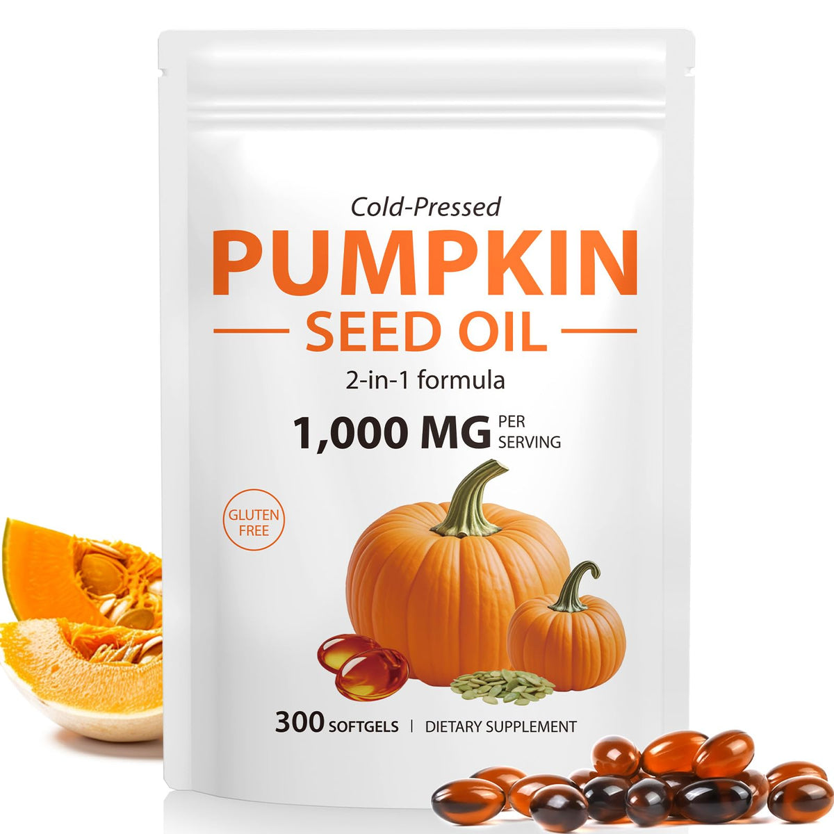 Pumpkin Seed Oil Capsules 1000mg 300 Softgels Y62559