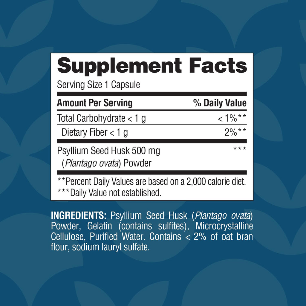 Psyllium Husk 500 mg Capsules 200 Count X852492