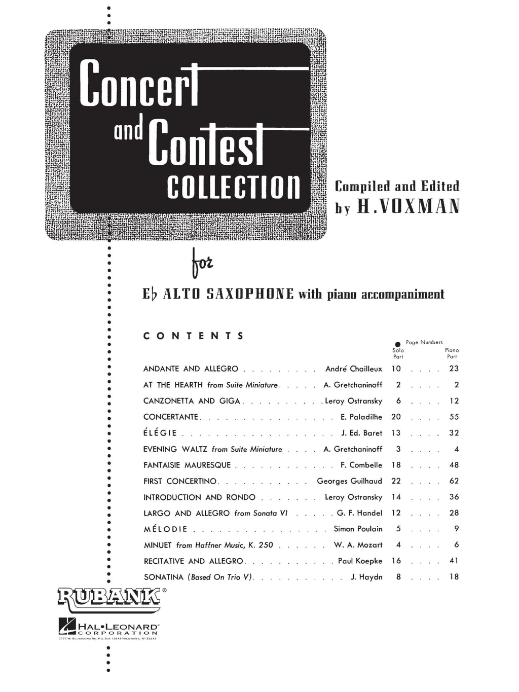 Alto Saxophone Songbook and Sheet Music O721