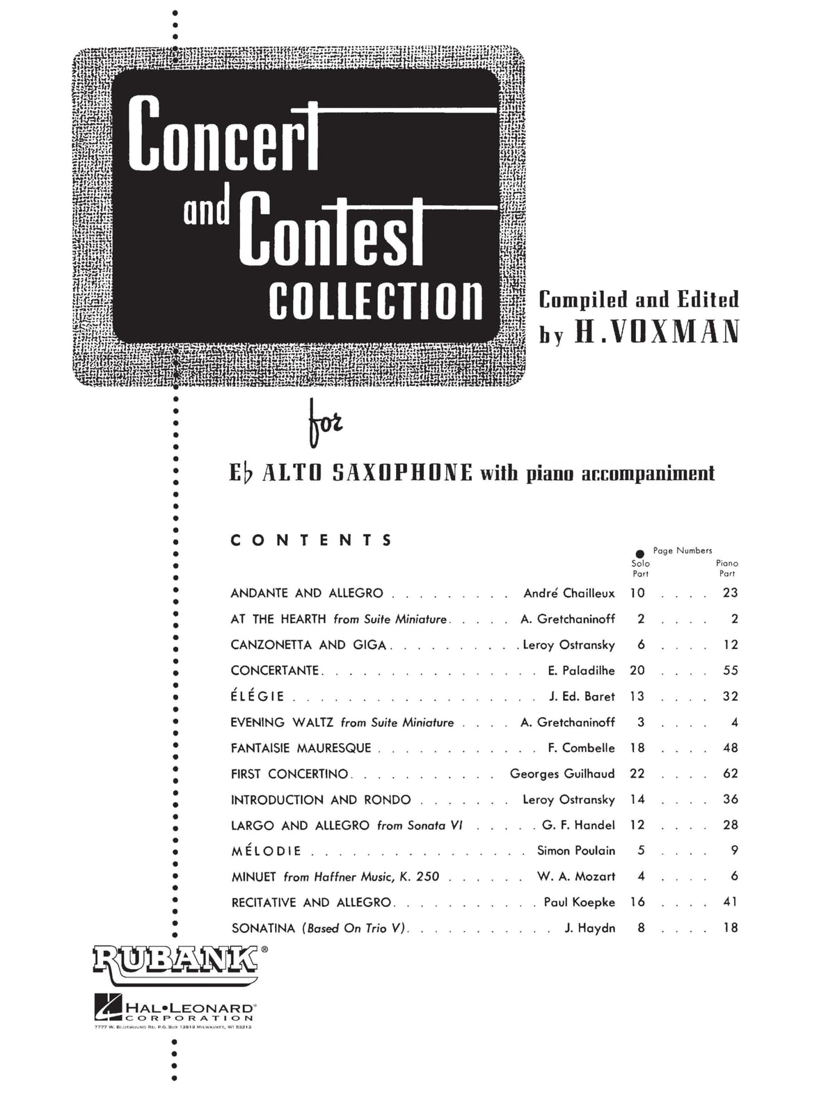 Alto Saxophone Songbook and Sheet Music O721