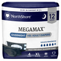 Black X-Large Adult Diapers with Tabs, 4 Count P738