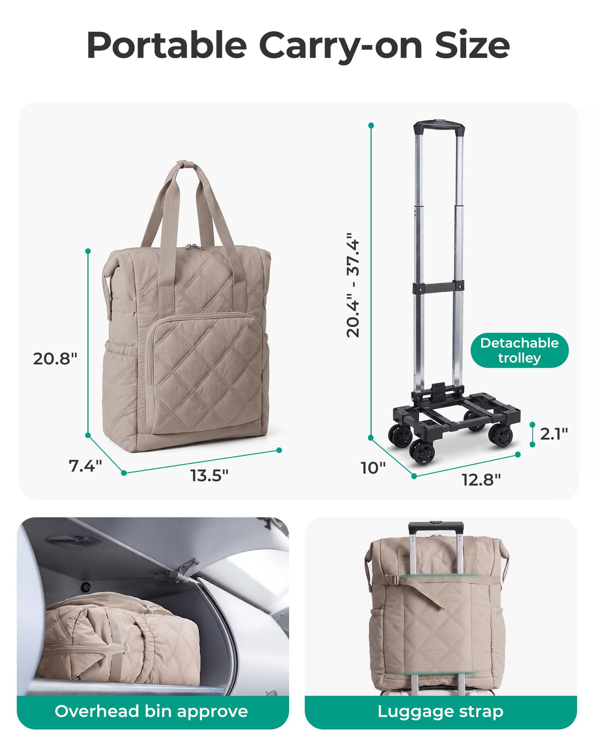 35L Rolling Duffle Bag with Wheels Y23320
