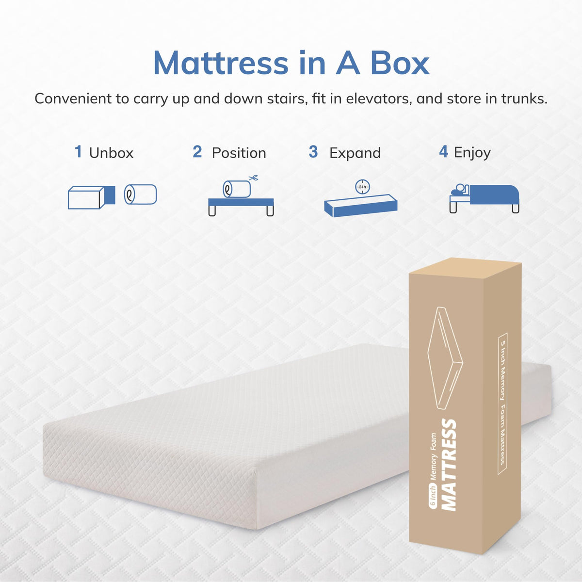 5 Inch Green Tea Memory Foam Twin Mattress N4916