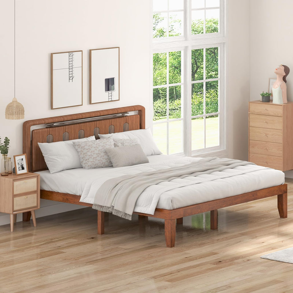 14 Inches Wood Platform Bed Frame King Size N633607