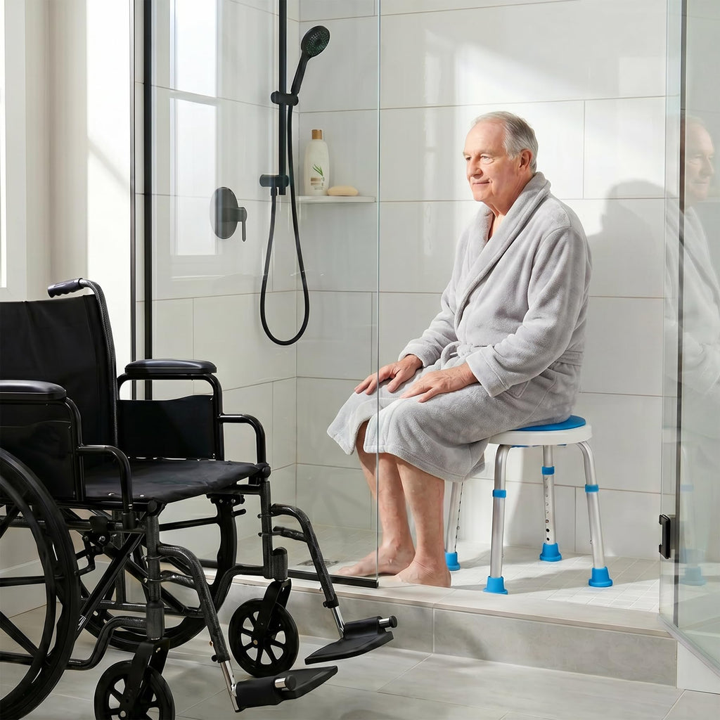 Adjustable Swivel Shower Stool Bench with Anti-Slip Rubber Tips C833