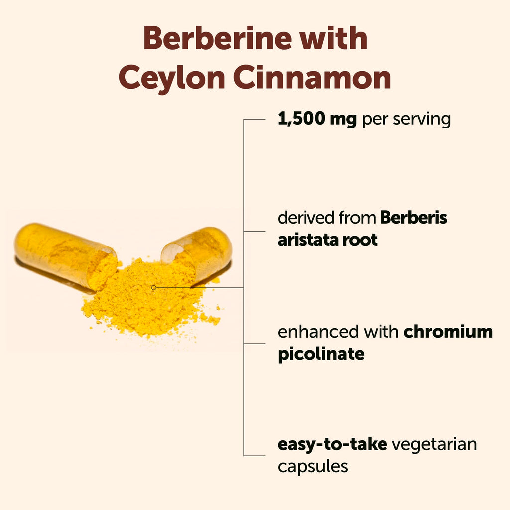 Berberine HCl with Ceylon Cinnamon 1,500 mg 240 Vegetarian Capsules Y87032