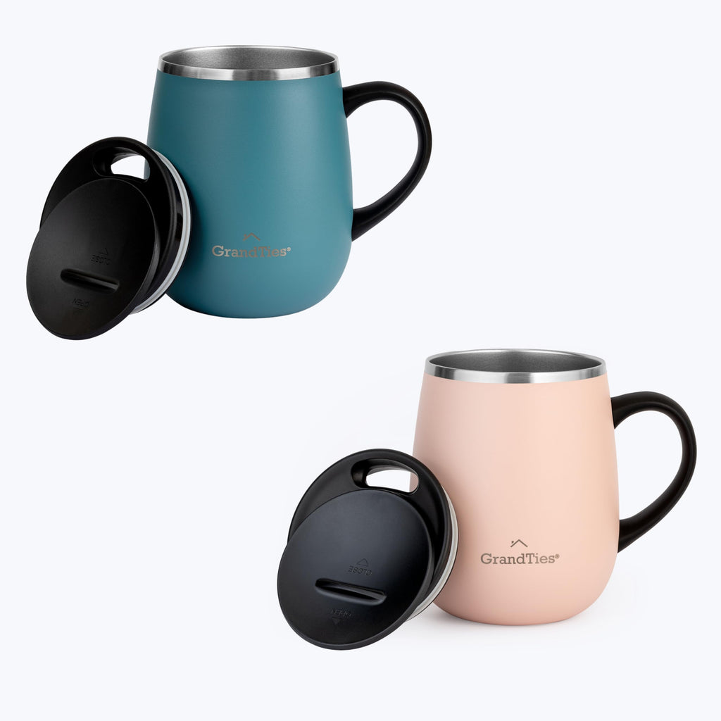 16 oz Insulated Stainless Steel Tumbler 2-Pack with Handle & Sliding Lid L84097