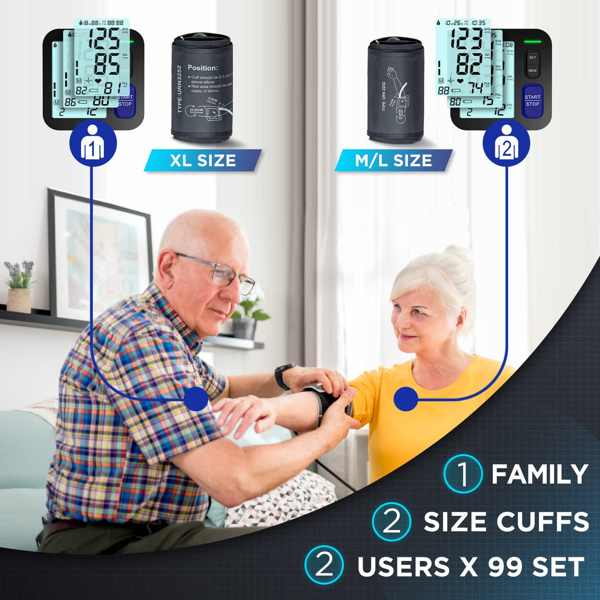 Automatic Digital Blood Pressure Machine with 2 Size Cuffs K818