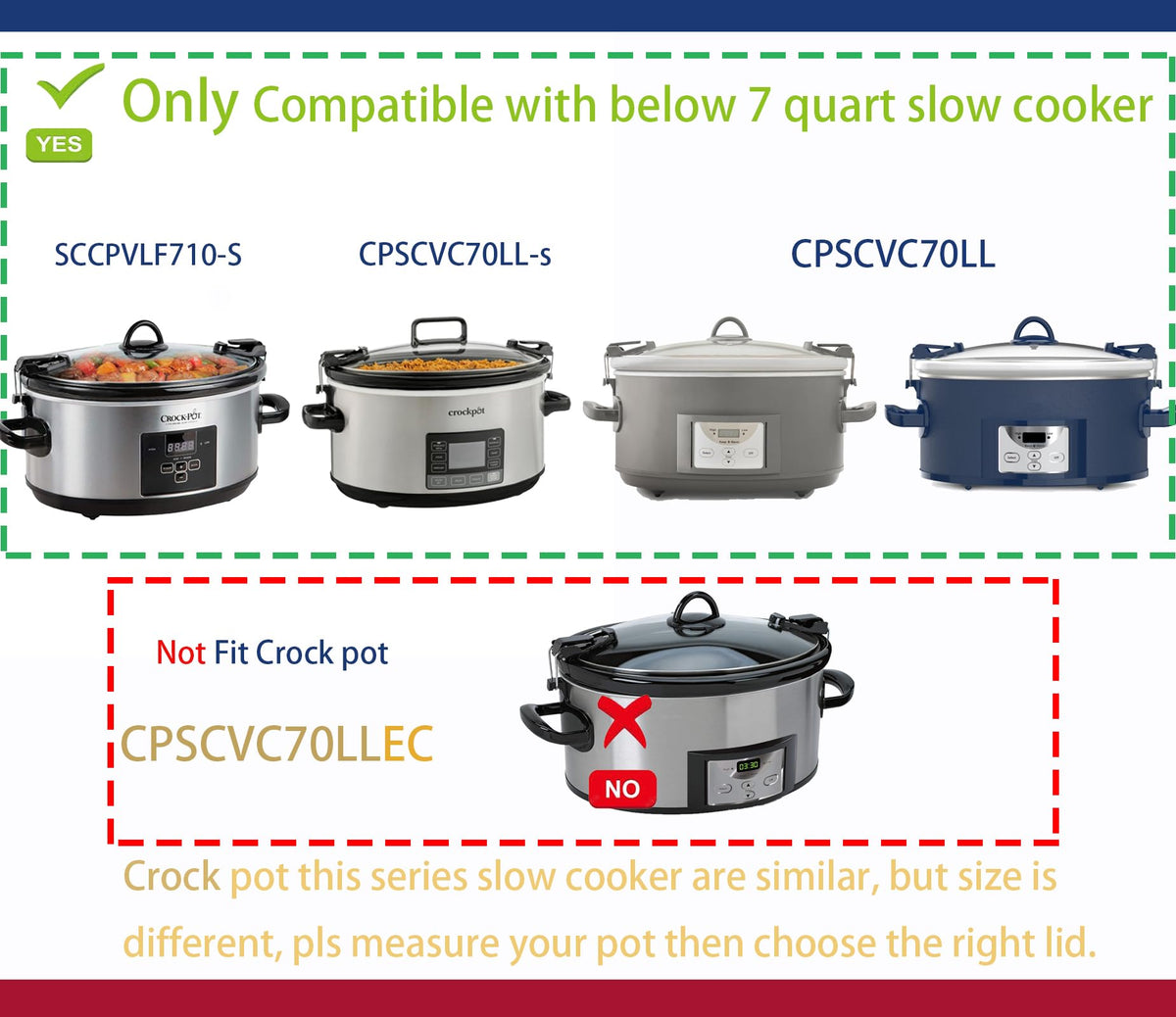 7 Qt Ceramic Slow Cooker Pot L697