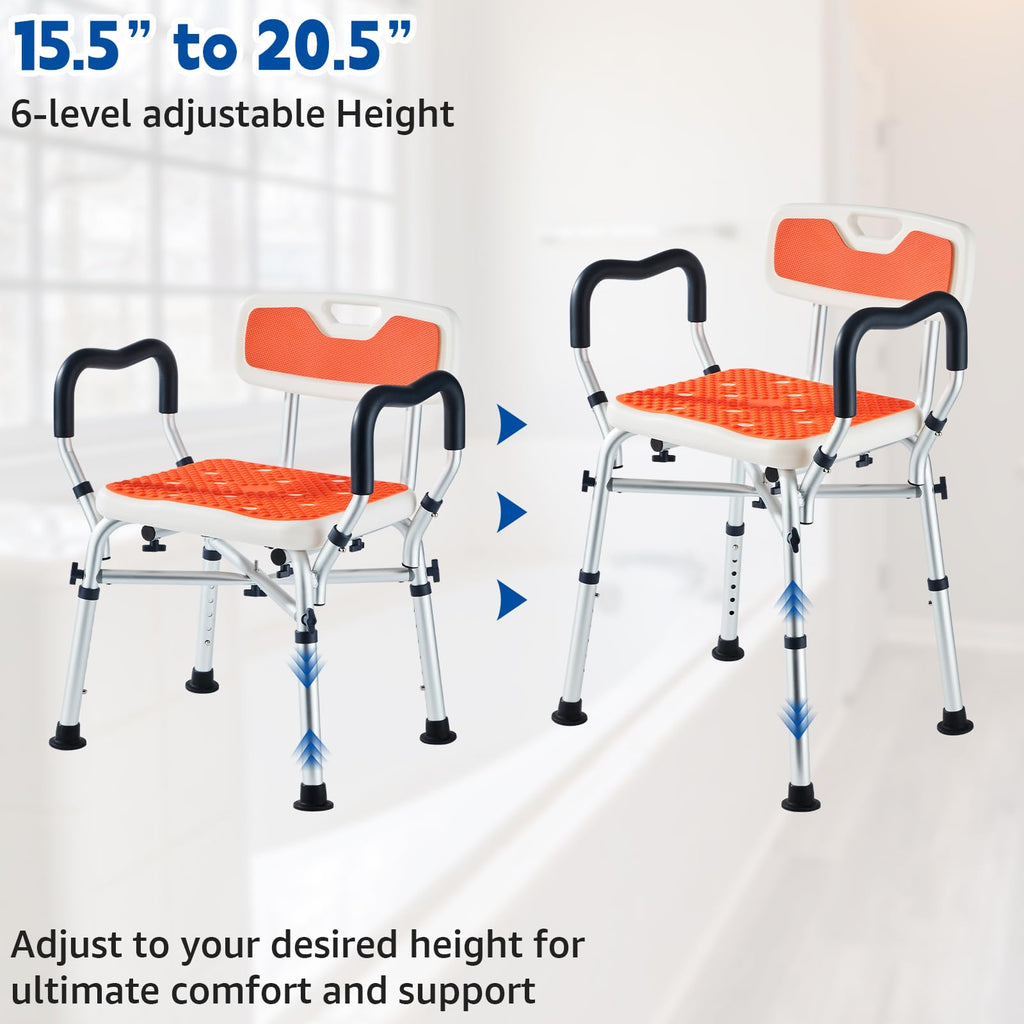 Padded Shower Chair with Arms and Back J897
