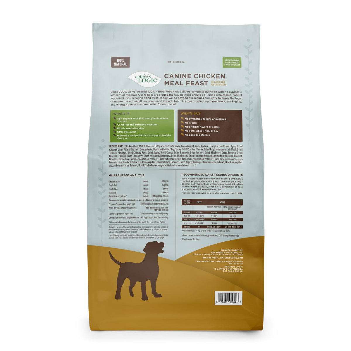 Dry Dog Food Chicken Meal Kibble 4.4 lb C12640