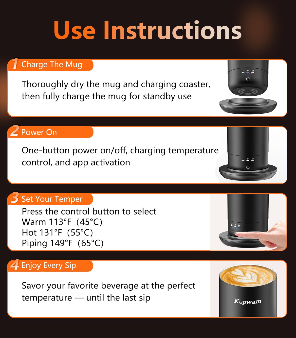 20oz Leak-Proof Self-Heating Travel Mug W753