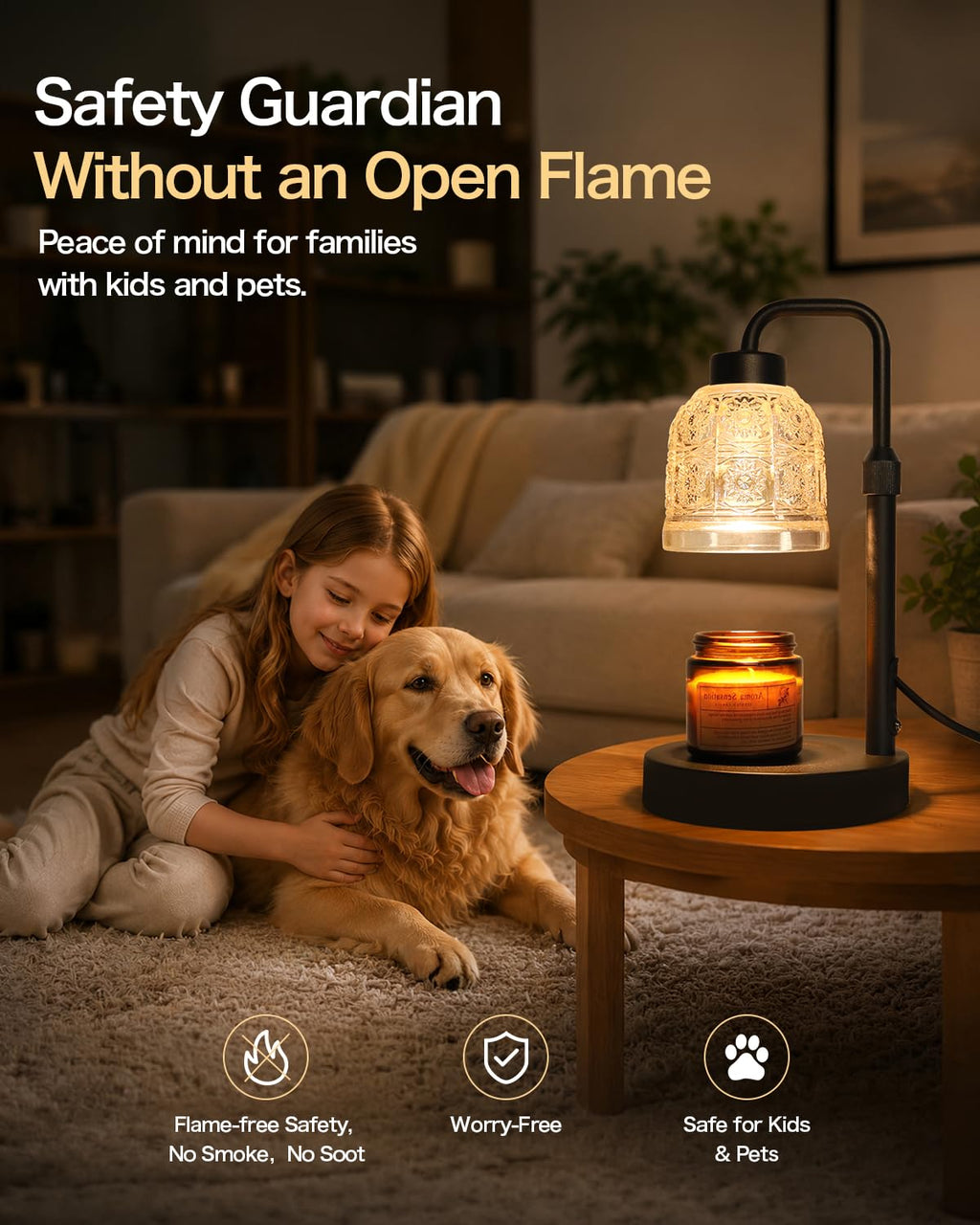 Candle Warmer Lamp with Timer, Gold E519