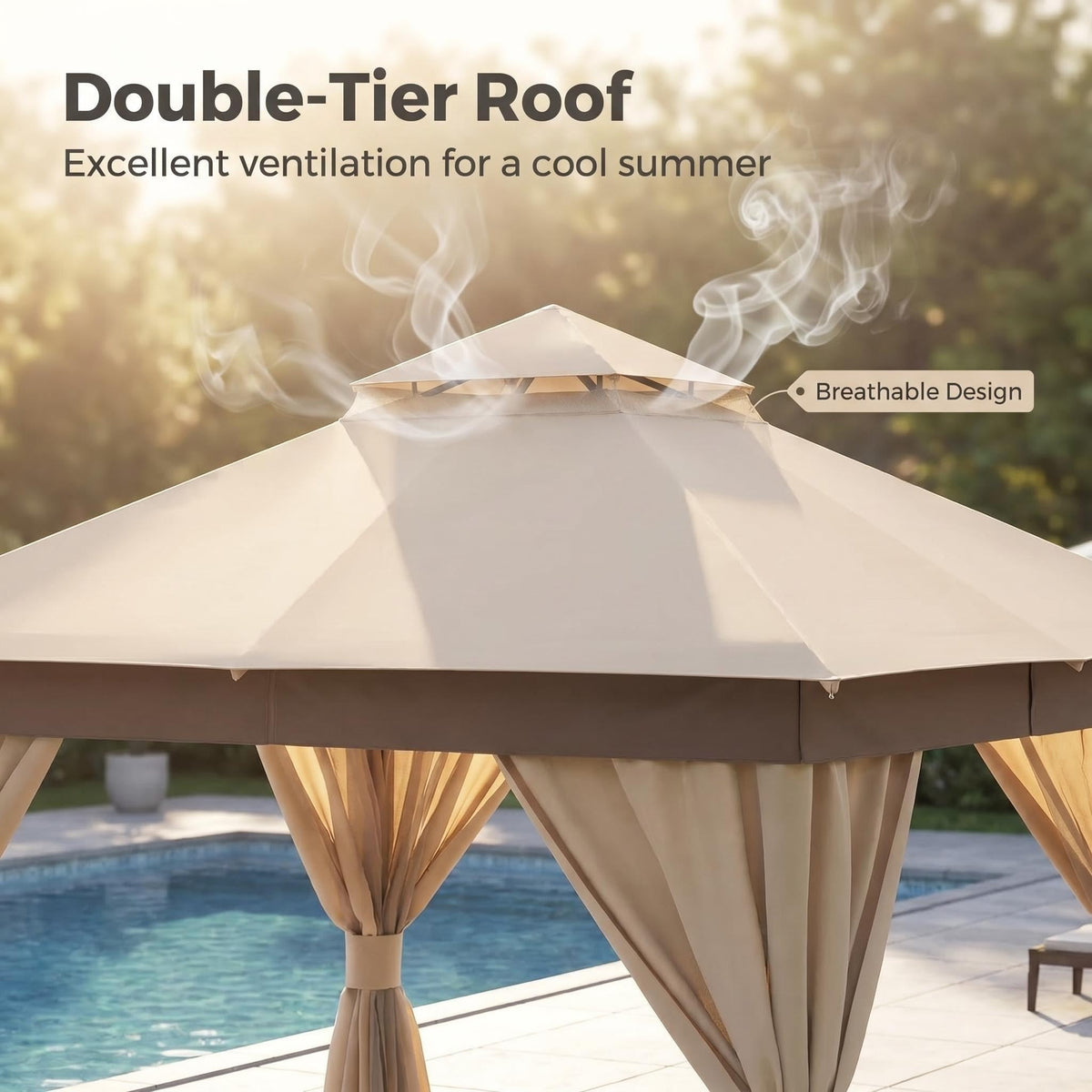 12x12 Metal Frame Gazebo Canopy Tent R323