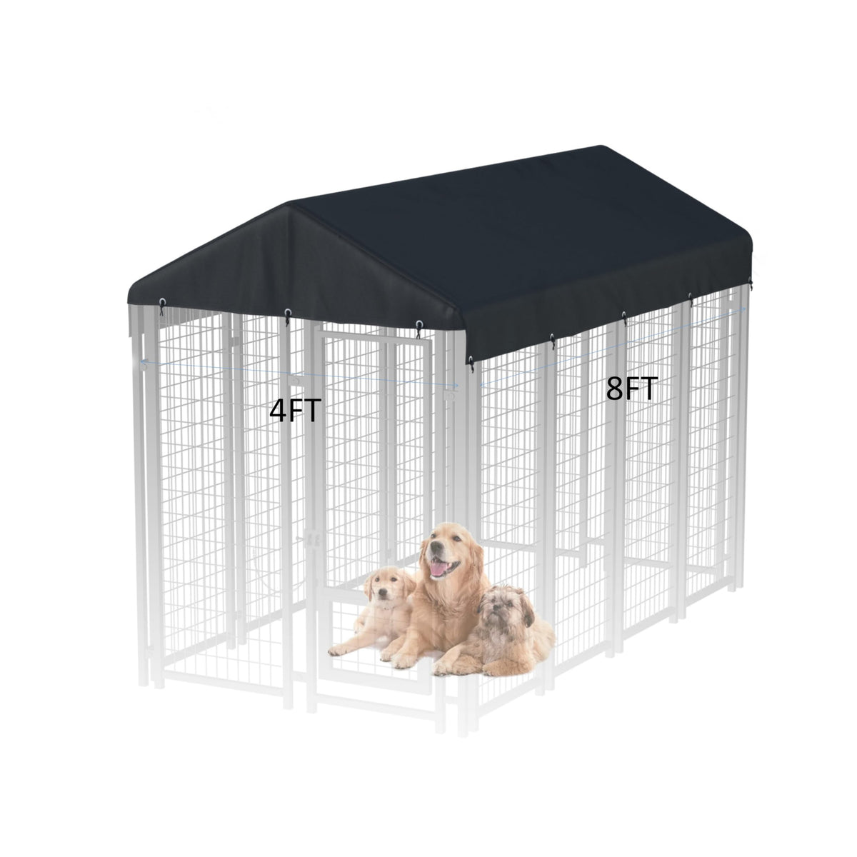 8x4 ft Black Dog Kennel Cover M58646