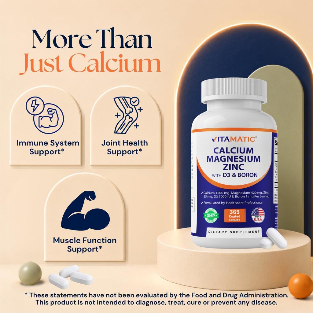 Calcium Magnesium Zinc D3 Boron 365 Coated Tablets Supplement H7375