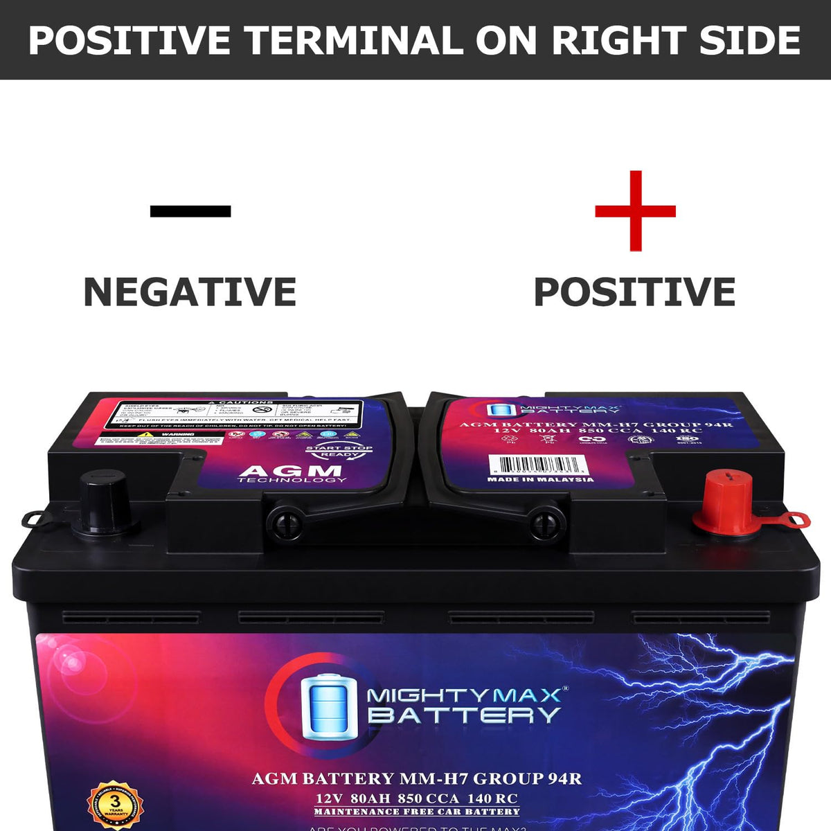 12V 80AH 850 CCA Replacement Battery C4508