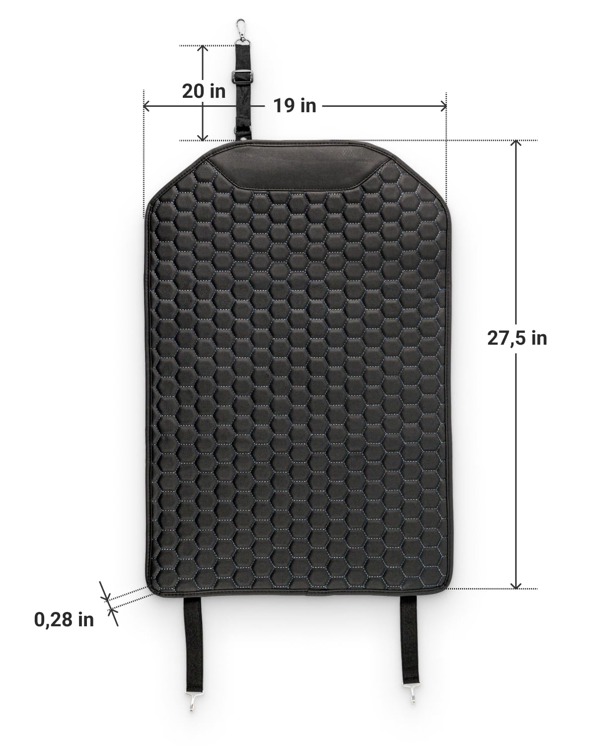 Black-Brown Backless Booster Seat with Latch, Leather Seat Protector & Kick Mat Set Q856