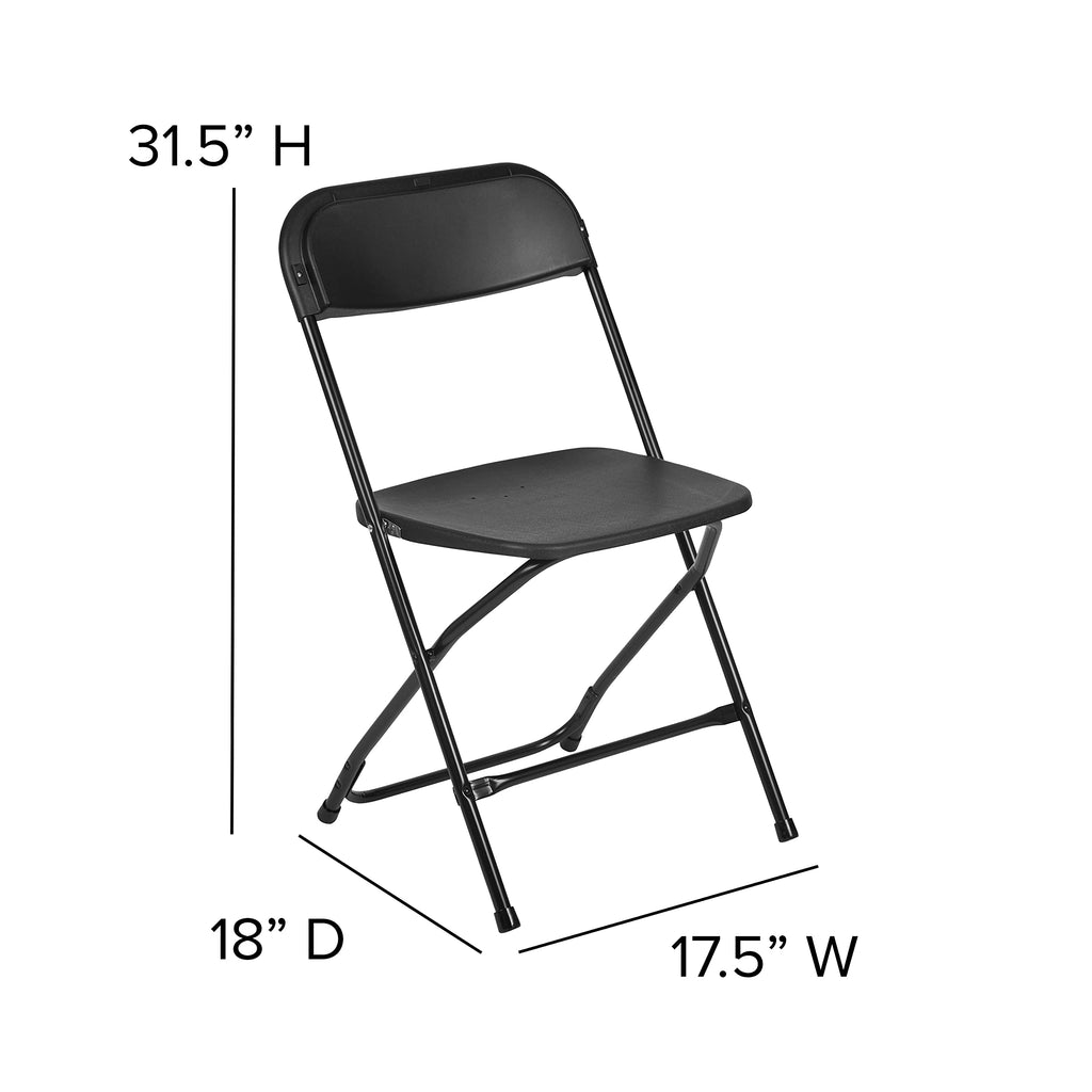 Black Plastic Folding Chair 10-Pack C26006