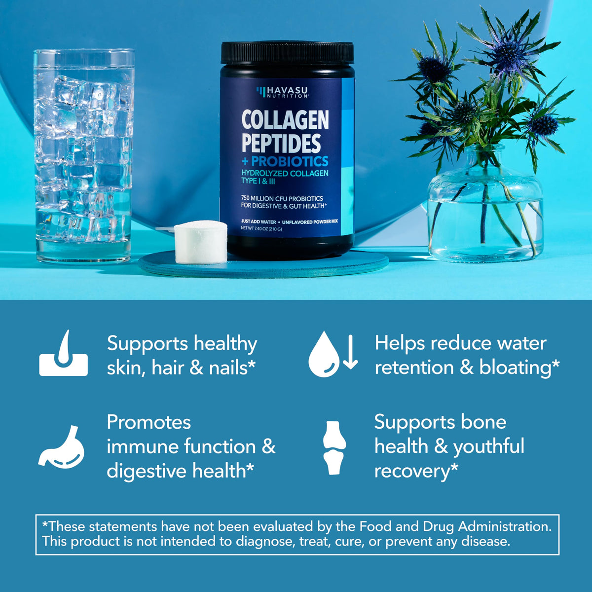 Unflavored Collagen Peptides Powder with Probiotics T257