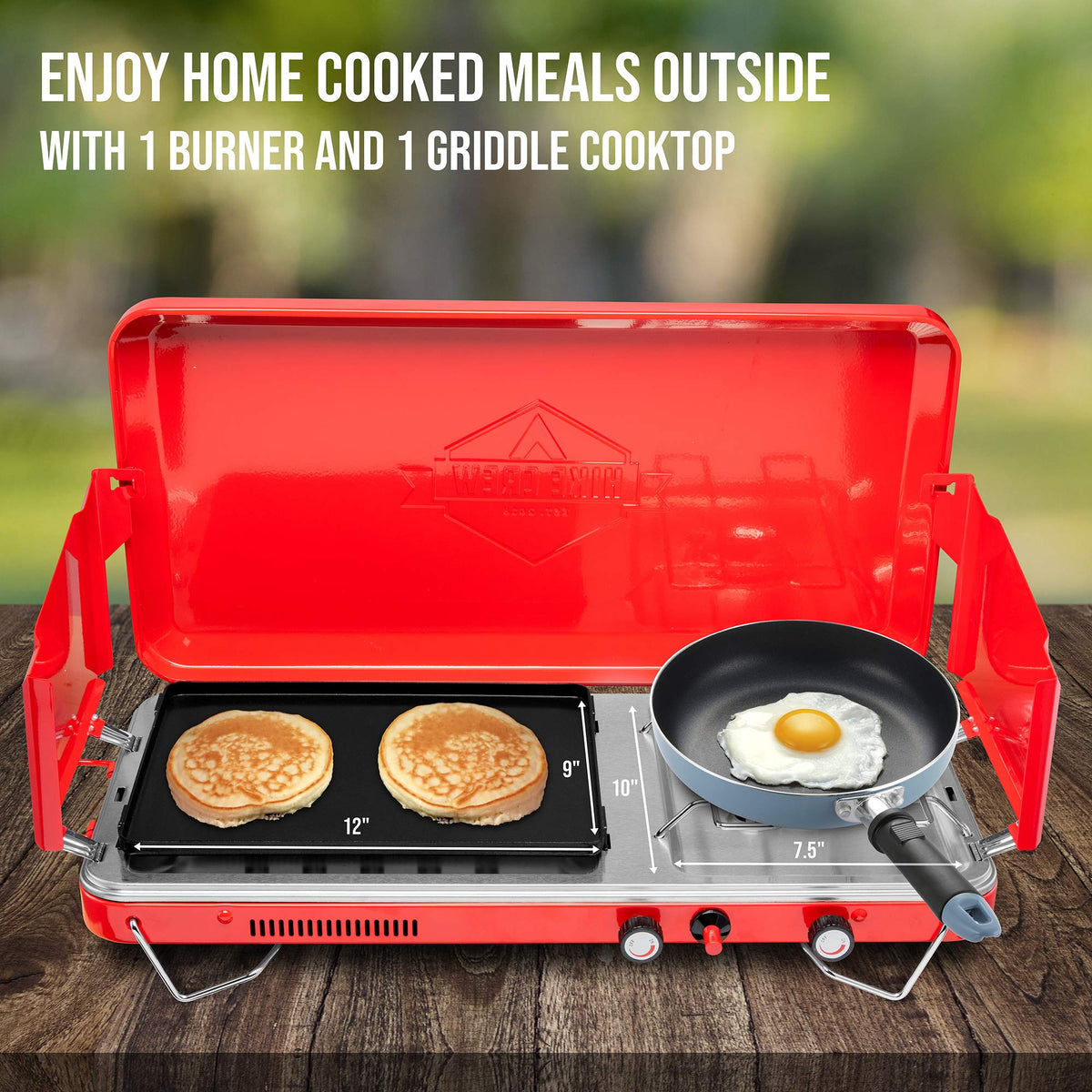 2-in-1 Gas Camping Stove and Griddle I607588