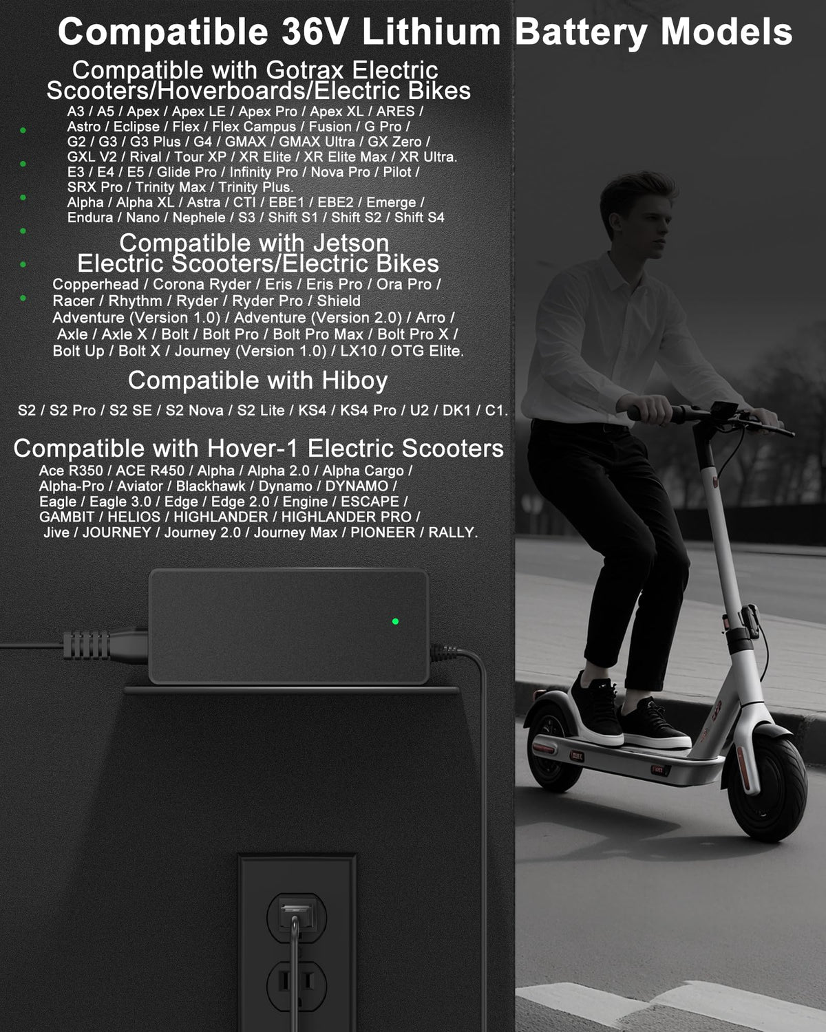 42V 2A Electric Scooter Charger Z322