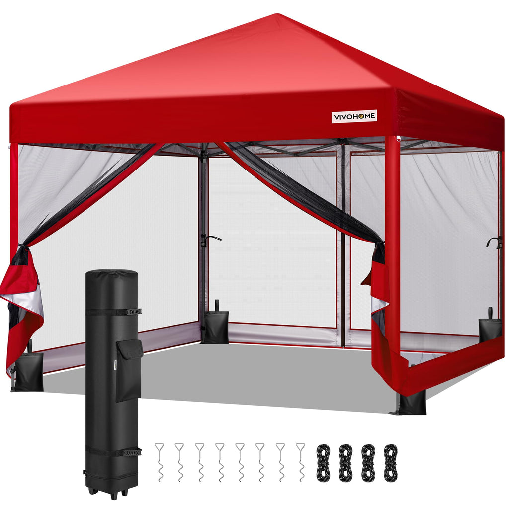 10x10ft Outdoor Screen Tent with Mosquito Netting K7840