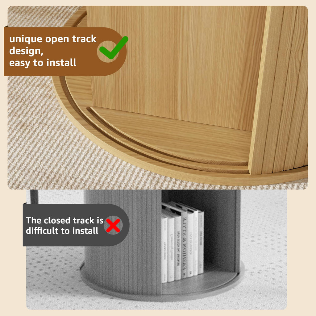 31.5 inch Round Dining Table with 2-Layer Storage Shelf P9393