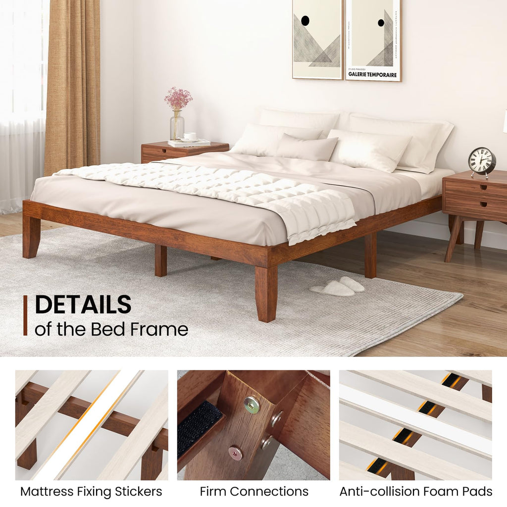 14 Inches Wood Platform Bed Frame King Size N633607