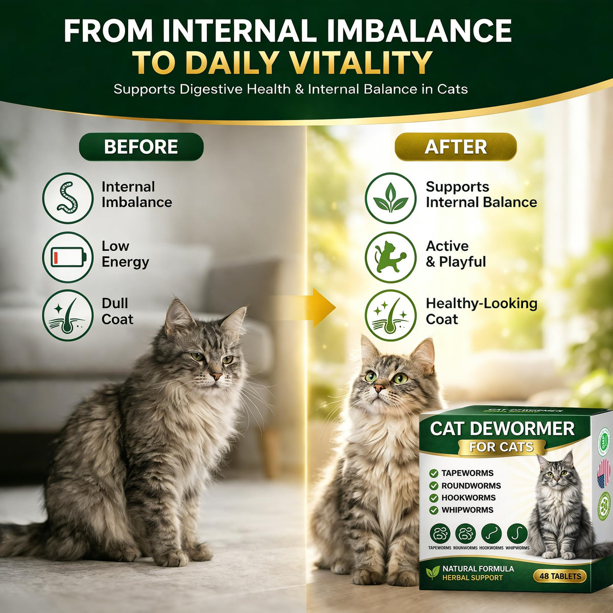 Broad Spectrum Cat Dewormer 48 Tablets X803442