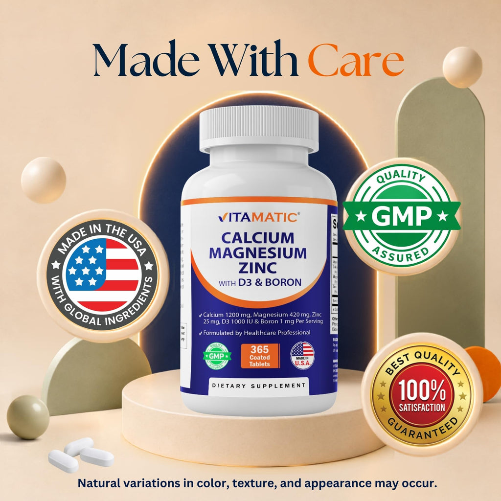 Calcium Magnesium Zinc D3 Boron 365 Coated Tablets Supplement H7375