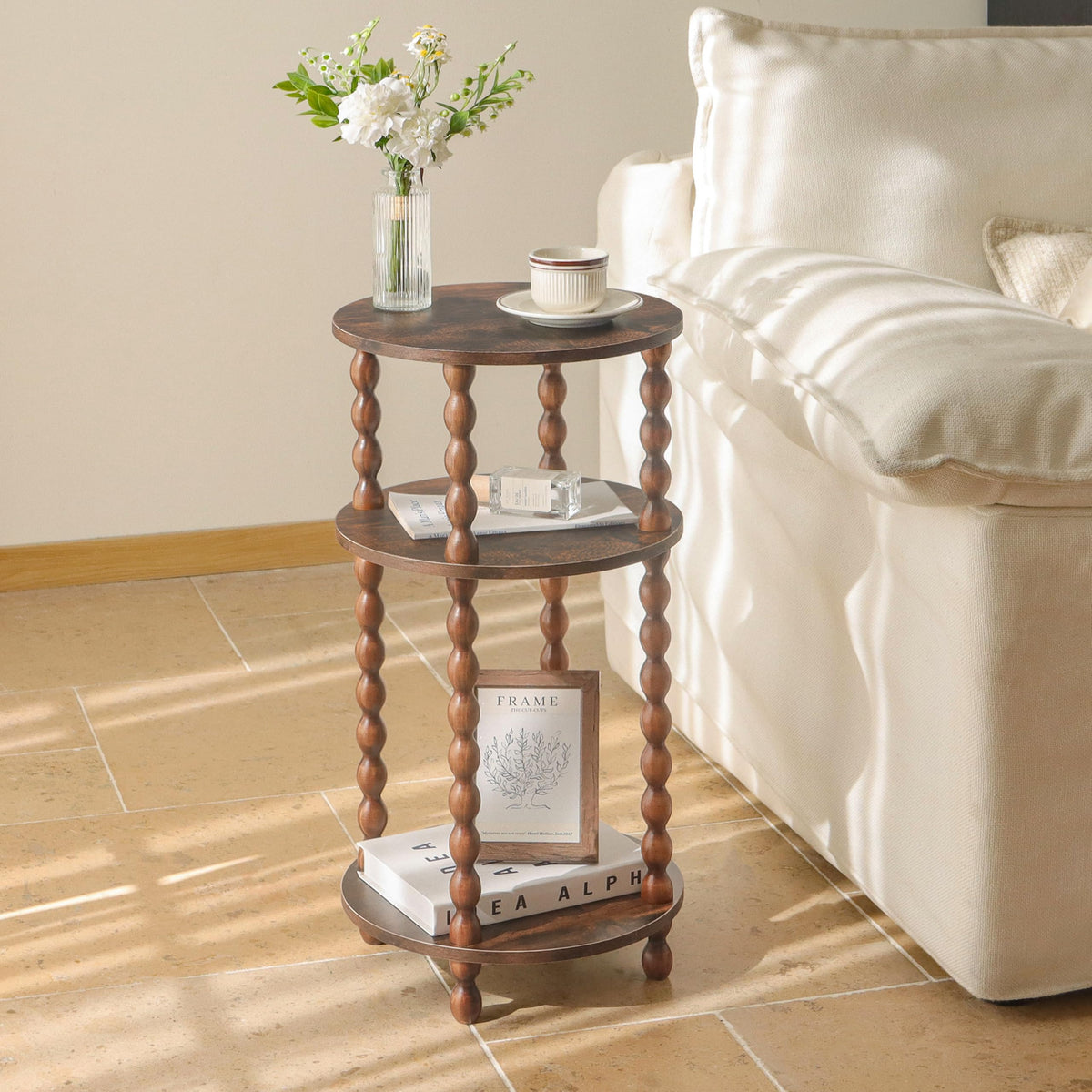 Small 3-Tier Round Side Table W12453