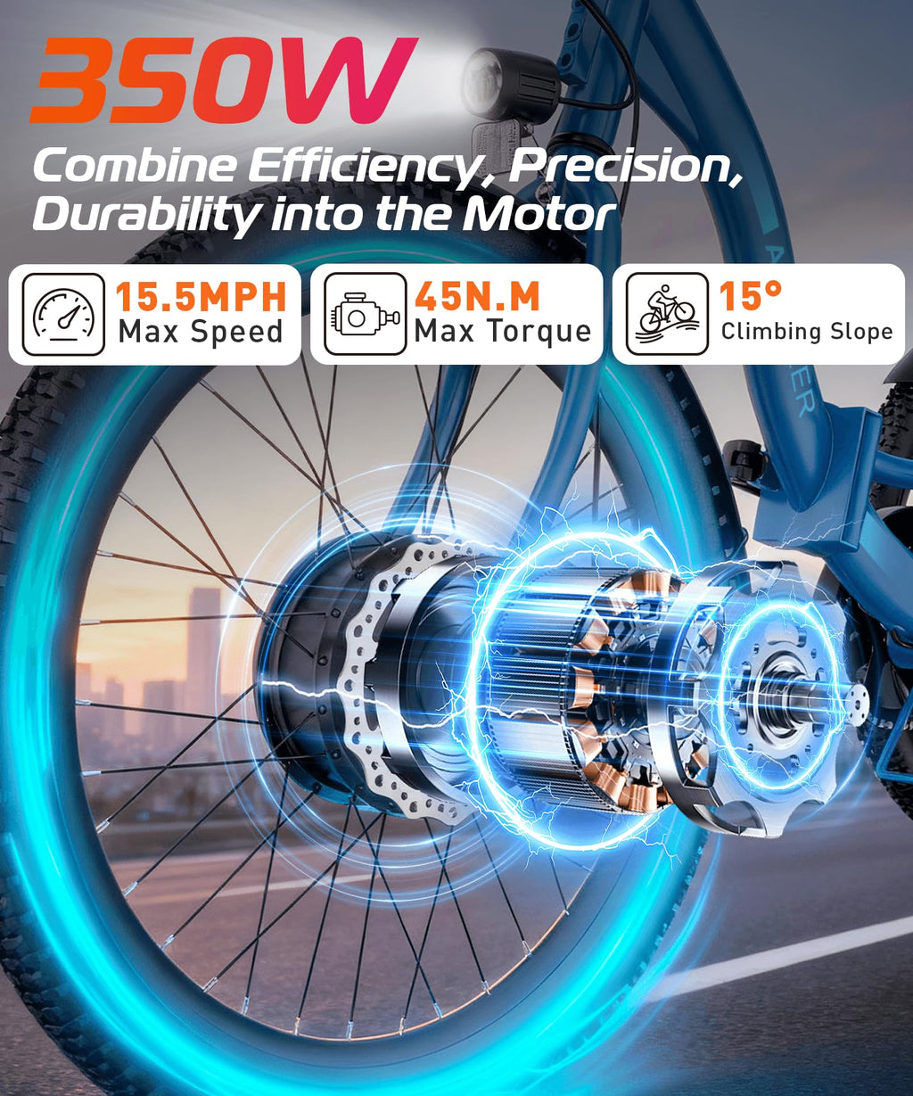 Electric Tricycle for Adults, 600W Folding, 24" 499Wh, 15.5MPH, Removable Battery, 3 Wheel, Blue X468540