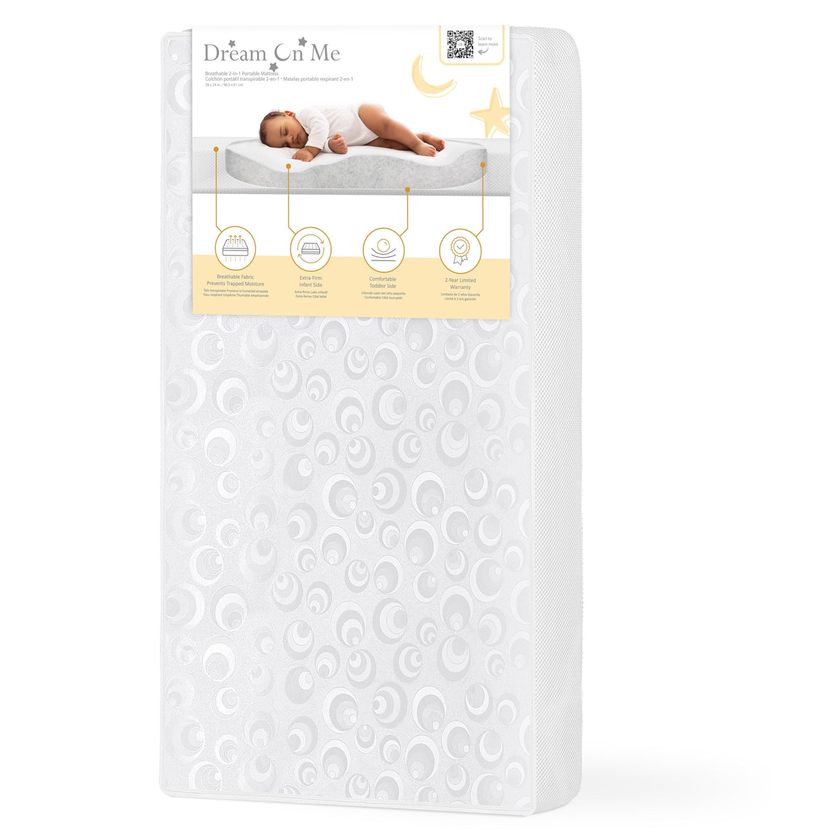 2-in-1 Portable Mini Crib Mattress G2234