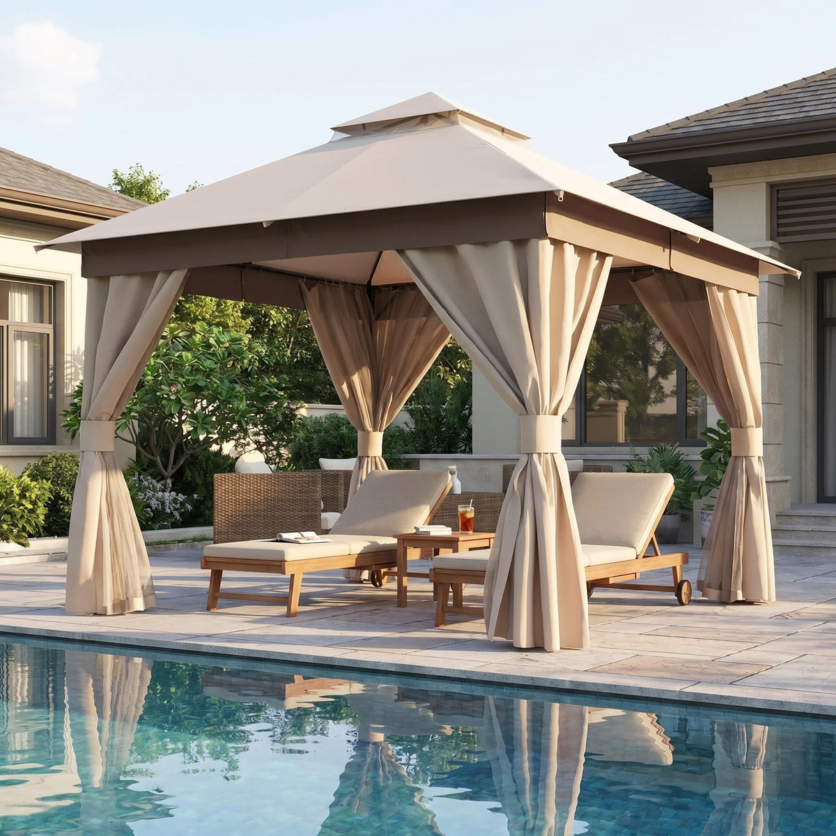 12x12 Metal Frame Gazebo Canopy Tent R323