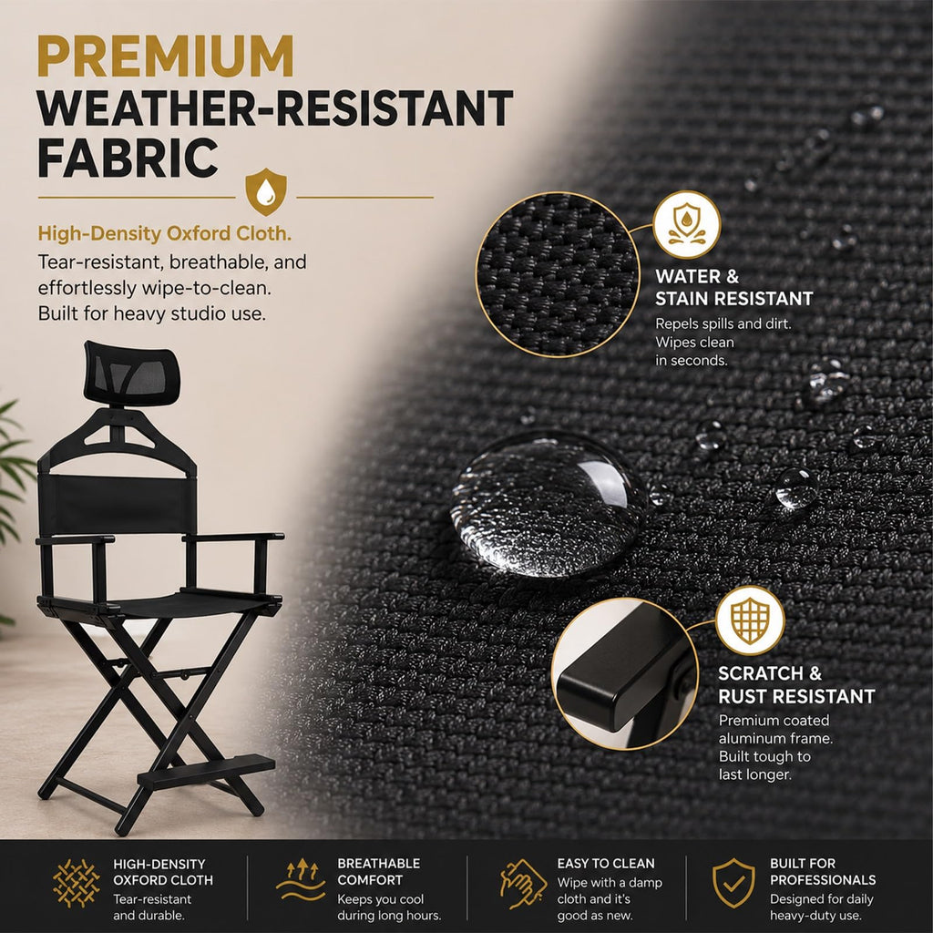 Extra Tall Height Adjustable Folding Makeup Artist Chair V572