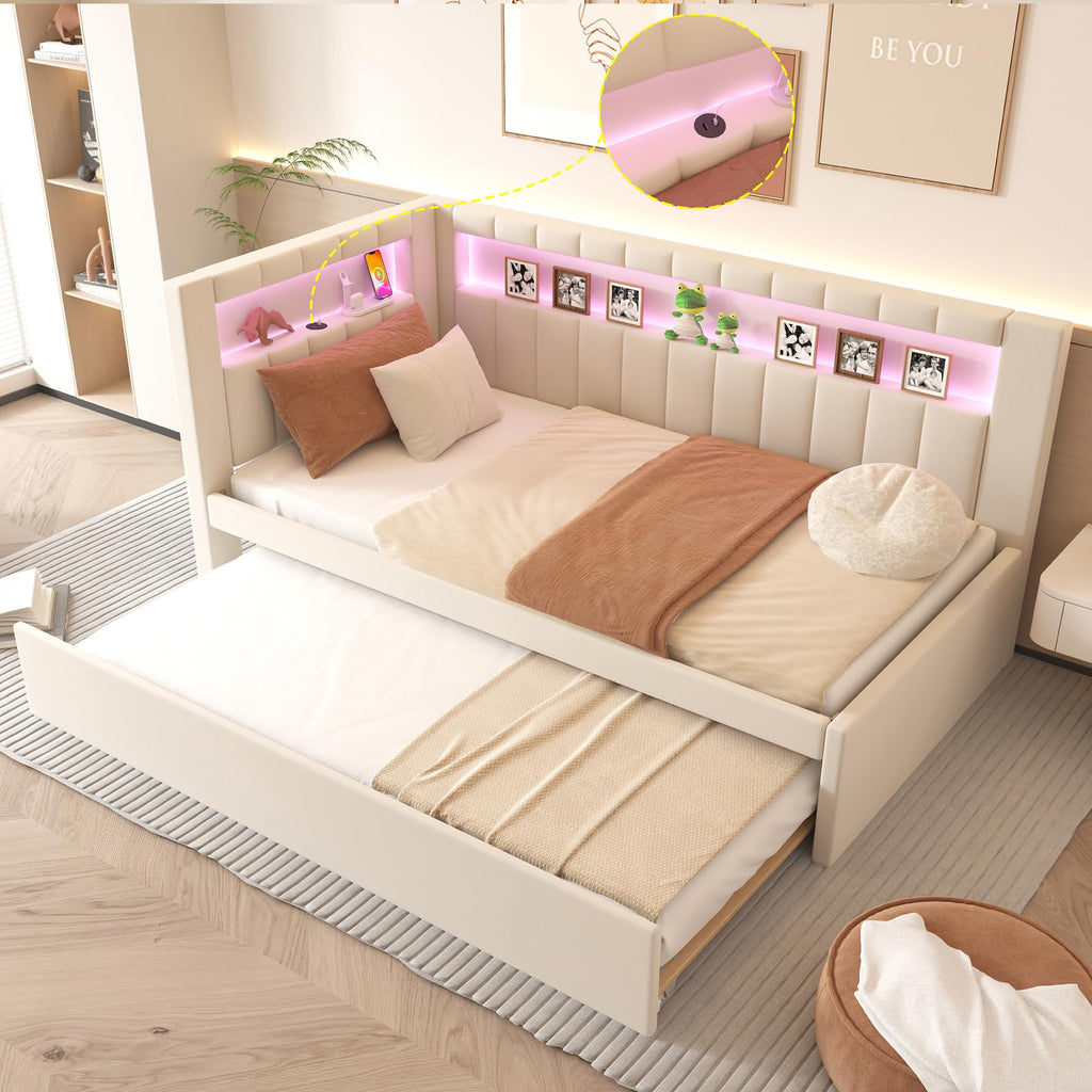 White Twin Size Daybed with Trundle I58303