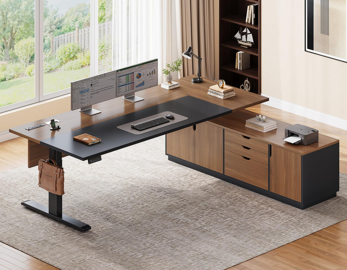 71" L Shaped Electric Standing Desk H83379