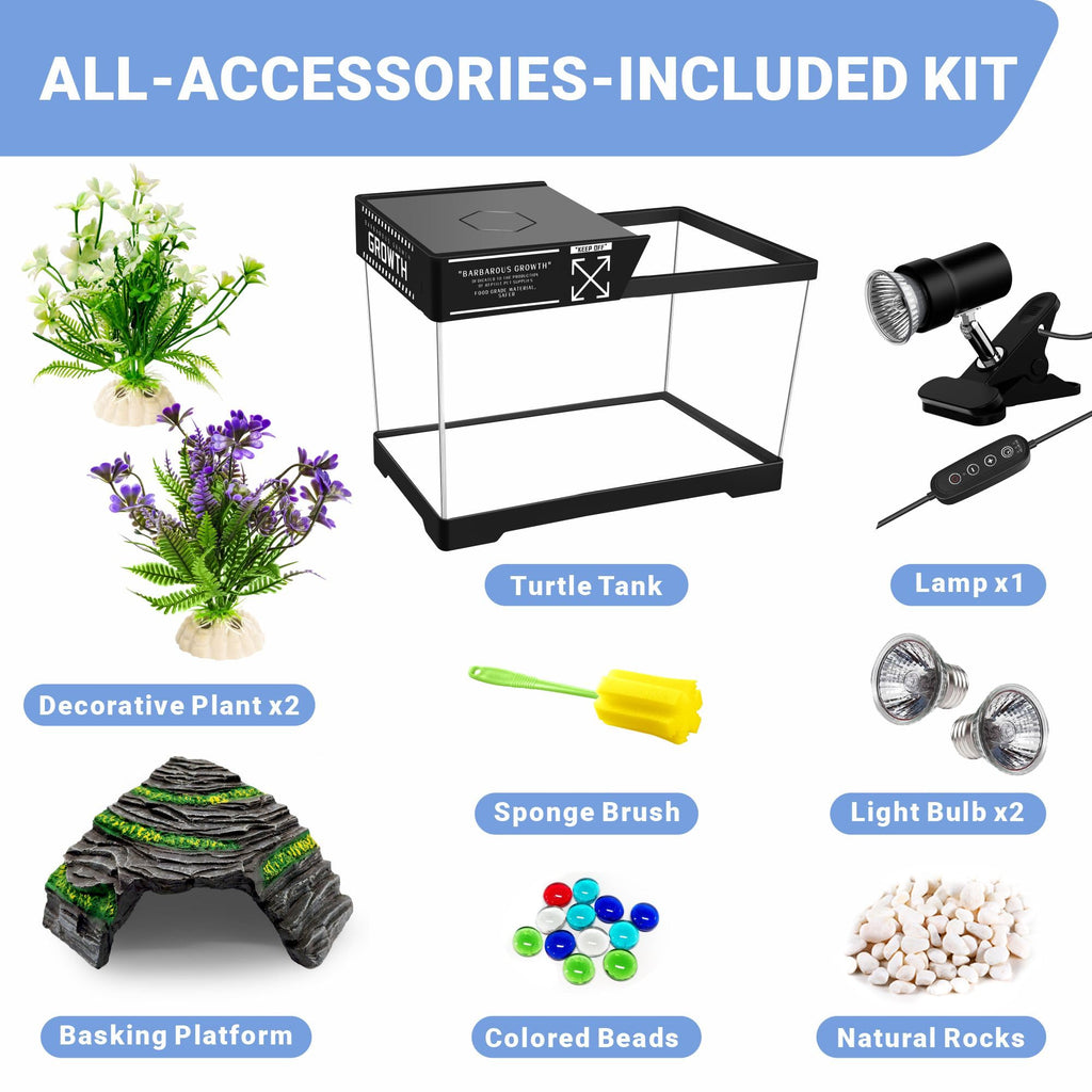 Mini Turtle Tank Kit with Adjustable Lamp and Lid R73702