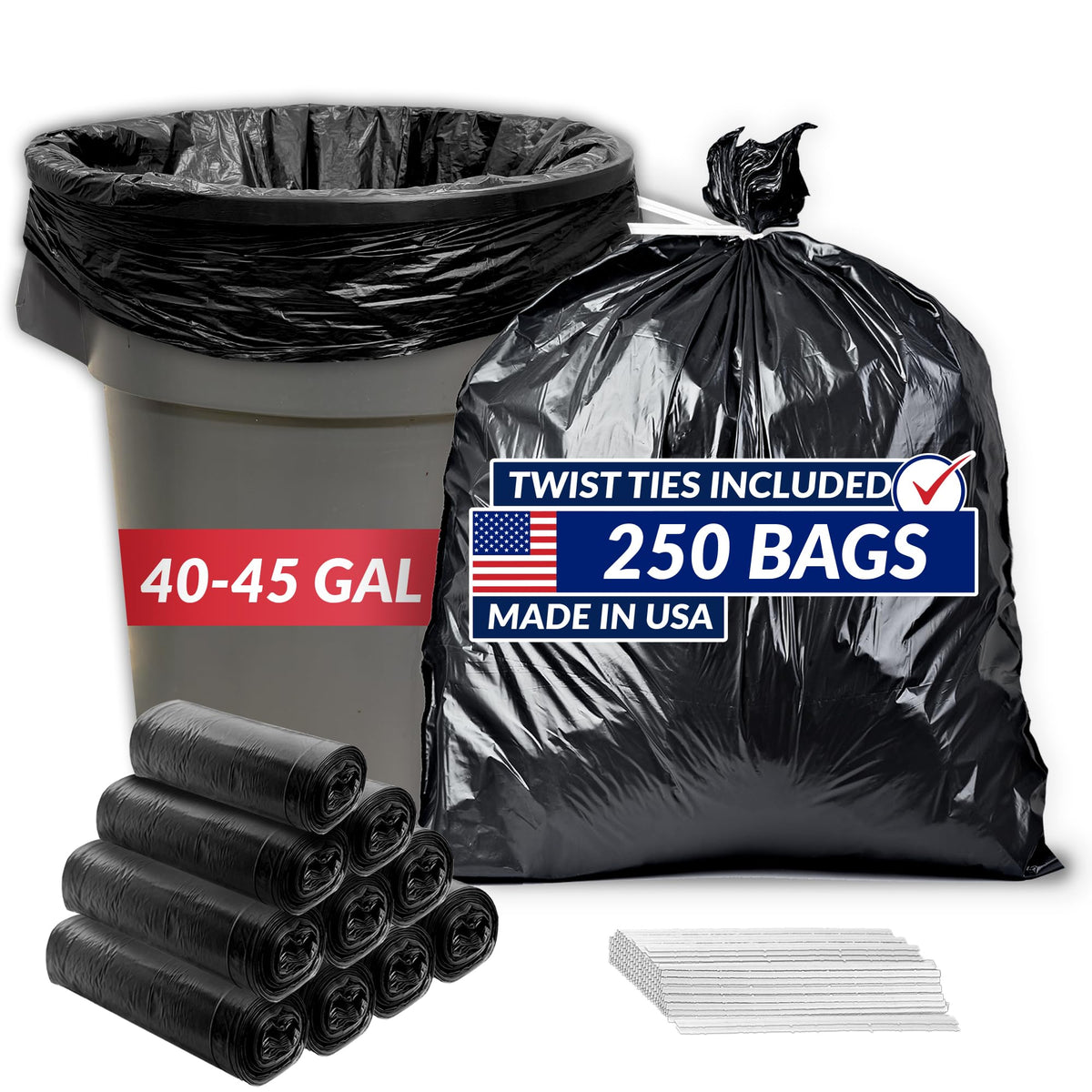 40 to 45 Gallon Heavy Duty Trash Bags M1709