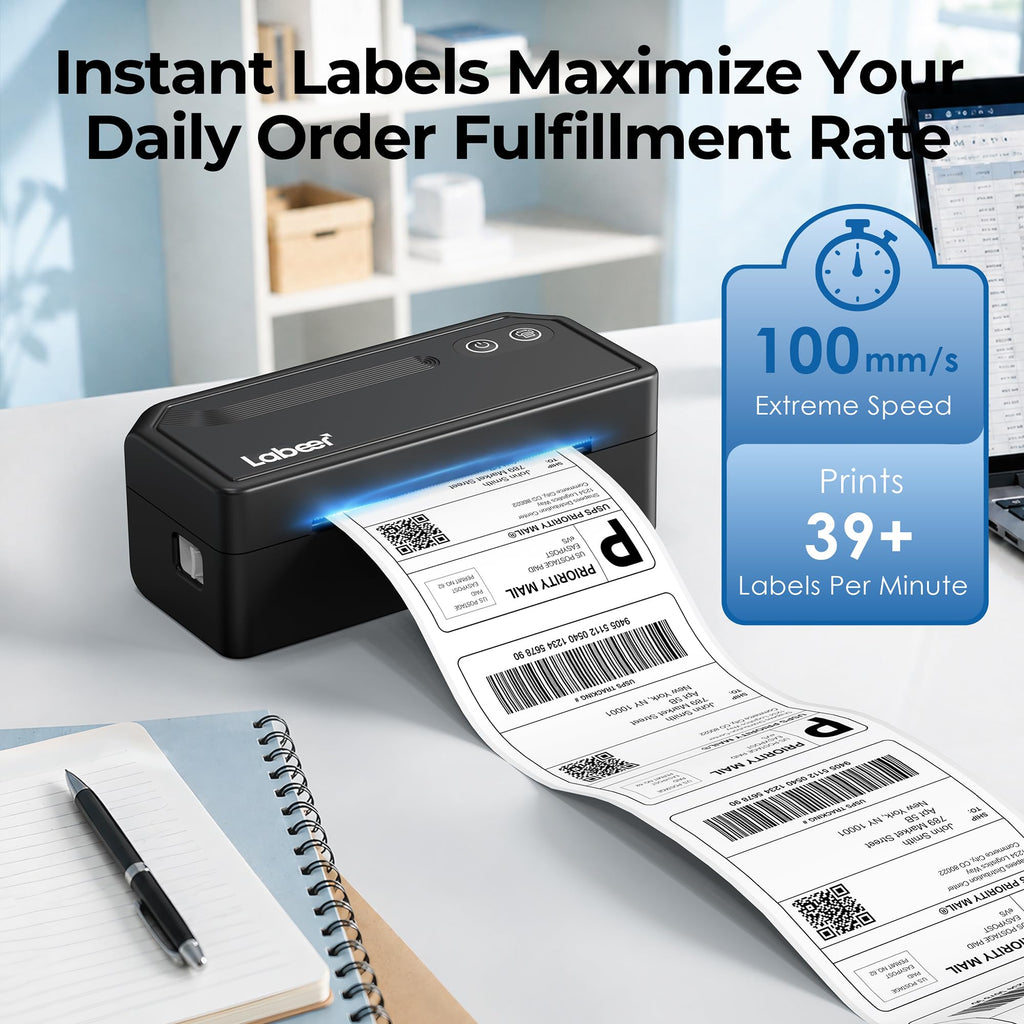 Bluetooth Thermal Shipping Label Printer Black S435