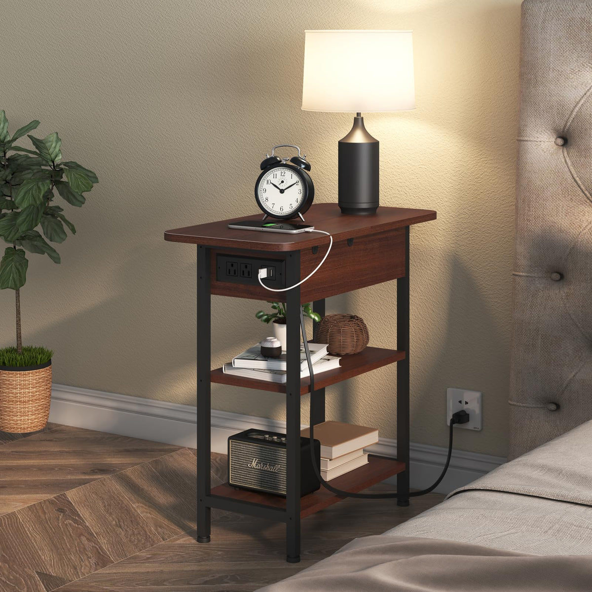 Narrow Side Table with Storage N9641