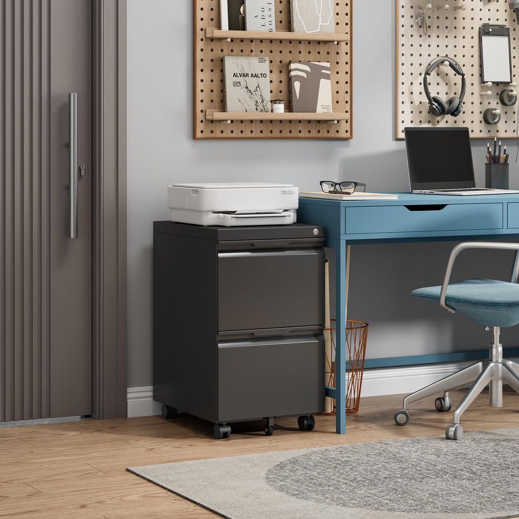 2 Drawer Mobile File Cabinet with Lock T76340