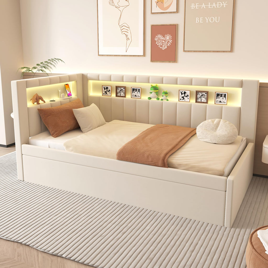 White Twin Size Daybed with Trundle I58303
